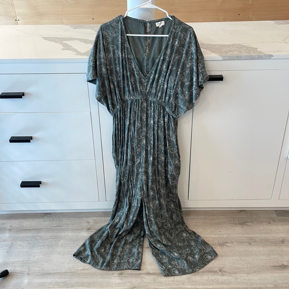 World Market sage green jumpsuit